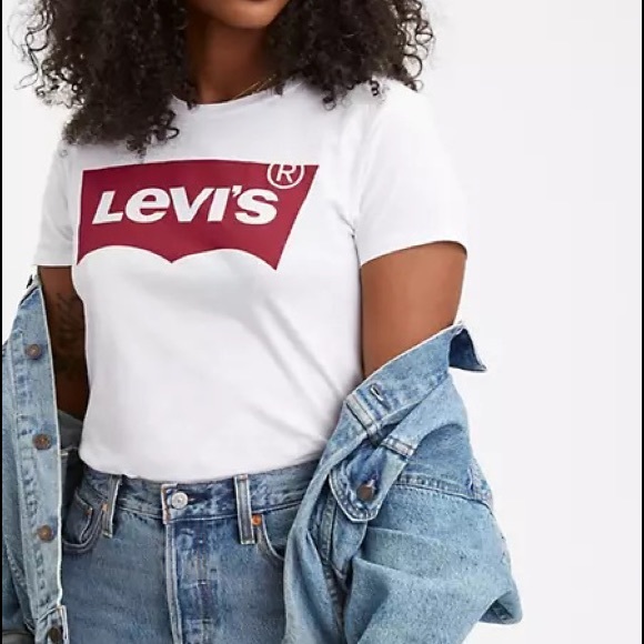 Levi’s Logo Graphic Perfect Tee (Red and White) - X-Small - Picture 2 of 3